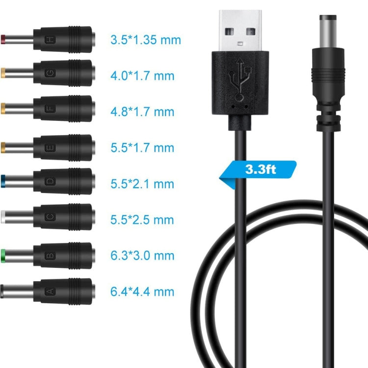 Cordon d'alimentation DC USB multi-fonction avec prise interchangeable, câble de charge USB, 8 en 1, 11 en 1