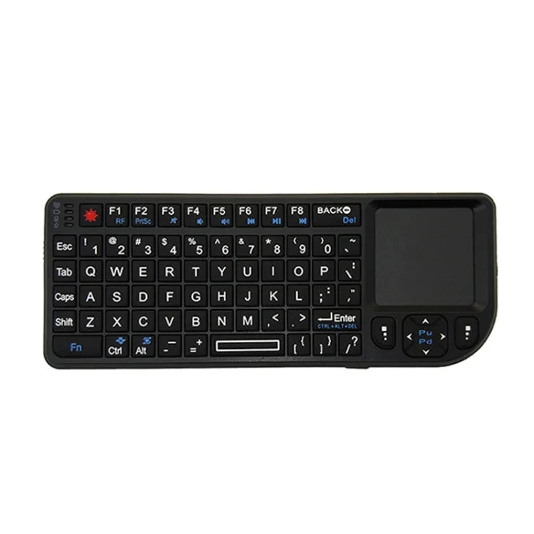 A8 Mini Clavier et souris sans fil avec clavier tactile laser, rétroéclairage blanc anglais, rétroéclairage coloré anglais