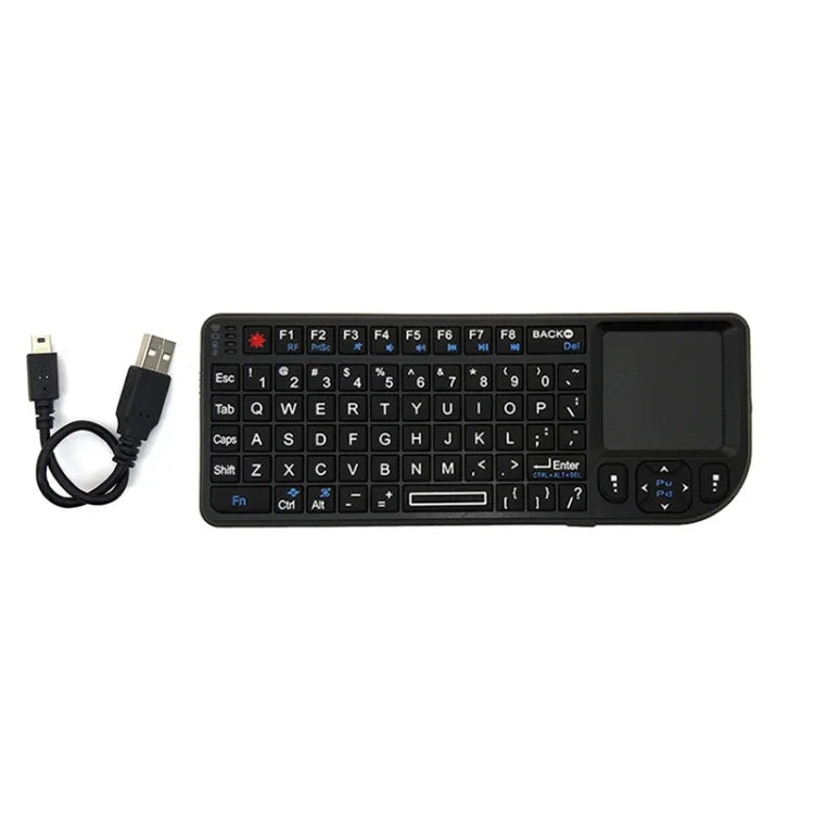A8 Mini Clavier et souris sans fil avec clavier tactile laser, rétroéclairage blanc anglais, rétroéclairage coloré anglais
