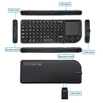 A8 Mini Clavier et souris sans fil avec clavier tactile laser, rétroéclairage blanc anglais, rétroéclairage coloré anglais