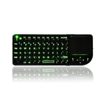 A8 Mini Clavier et souris sans fil avec clavier tactile laser, rétroéclairage blanc anglais, rétroéclairage coloré anglais