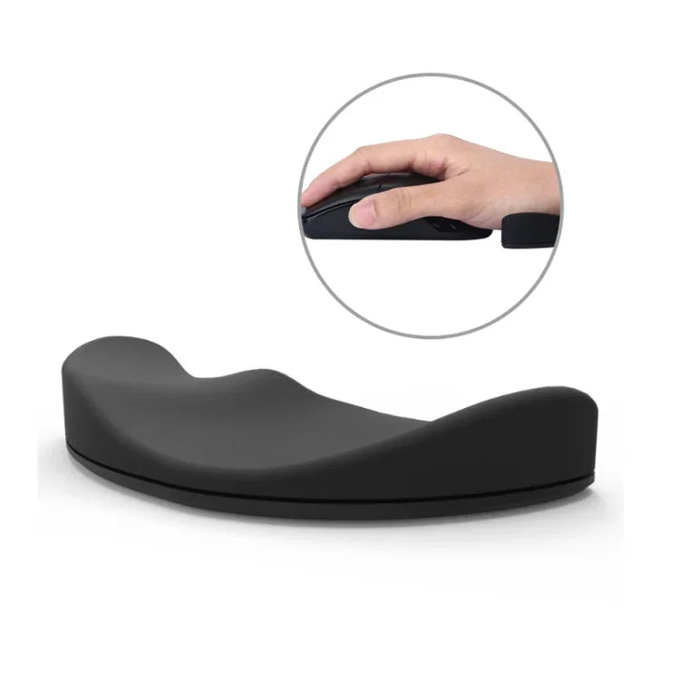 Tapis de souris avec support de poignet en silicone et repose-main pour bureau, version pour main droite, noir main droite