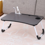 Bureau d'ordinateur pliable USB avec ventilateur et lampe, Dimensions : 60x40x28cm, Noir froid, Rose adolescent, Bleu ciel, Érable blanc, Noyer, Vert protection des yeux