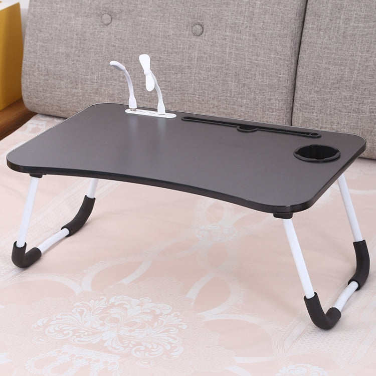 Bureau d'ordinateur pliable USB avec ventilateur et lampe, Dimensions : 60x40x28cm, Noir froid, Rose adolescent, Bleu ciel, Érable blanc, Noyer, Vert protection des yeux