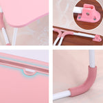 Bureau d'ordinateur pliable USB avec ventilateur et lampe, Dimensions : 60x40x28cm, Noir froid, Rose adolescent, Bleu ciel, Érable blanc, Noyer, Vert protection des yeux