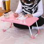 Bureau d'ordinateur pliable USB avec ventilateur et lampe, Dimensions : 60x40x28cm, Noir froid, Rose adolescent, Bleu ciel, Érable blanc, Noyer, Vert protection des yeux