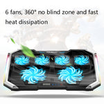 Base de Refroidissement d'Ordinateur NUOXI Q8 avec Radiateur pour Ordinateur Portable, Écran LCD et Bouton de Contrôle Luminescence RBG