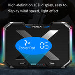 Base de Refroidissement d'Ordinateur NUOXI Q8 avec Radiateur pour Ordinateur Portable, Écran LCD et Bouton de Contrôle Luminescence RBG