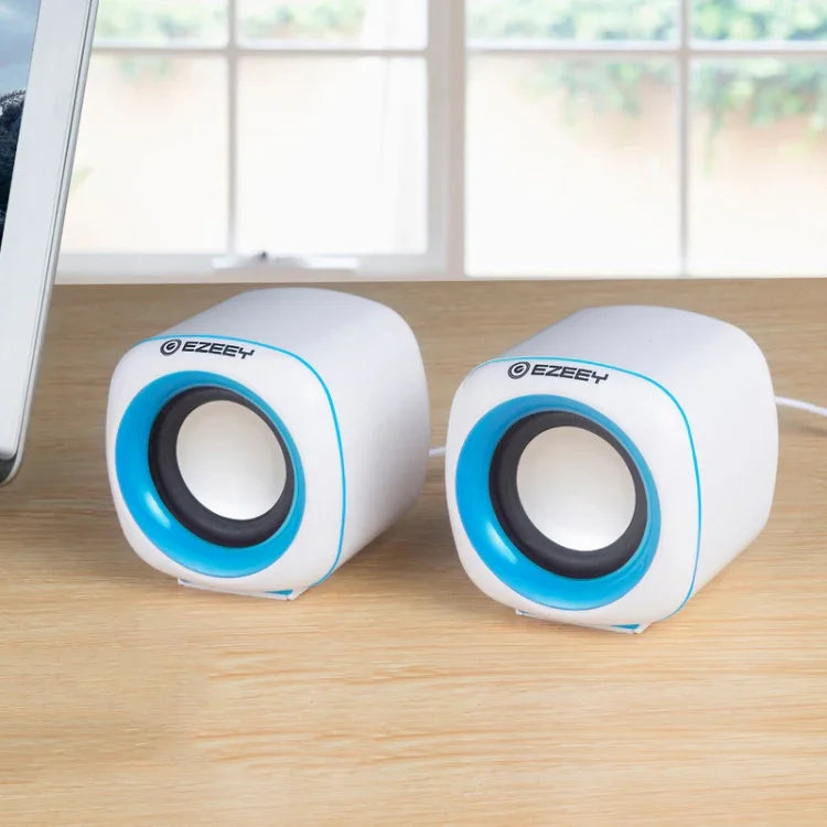 Haut-parleur de bureau multimédia YEEZE A1 USB2.0 Mini haut-parleur pour ordinateur portable, Blanc Bleu, Blanc Vert, Blanc Violet, Blanc Orange, Noir Bleu, Noir Vert, Noir Violet, Noir Orange, Noir plaqué or, Blanc plaqué, Noir plaqué