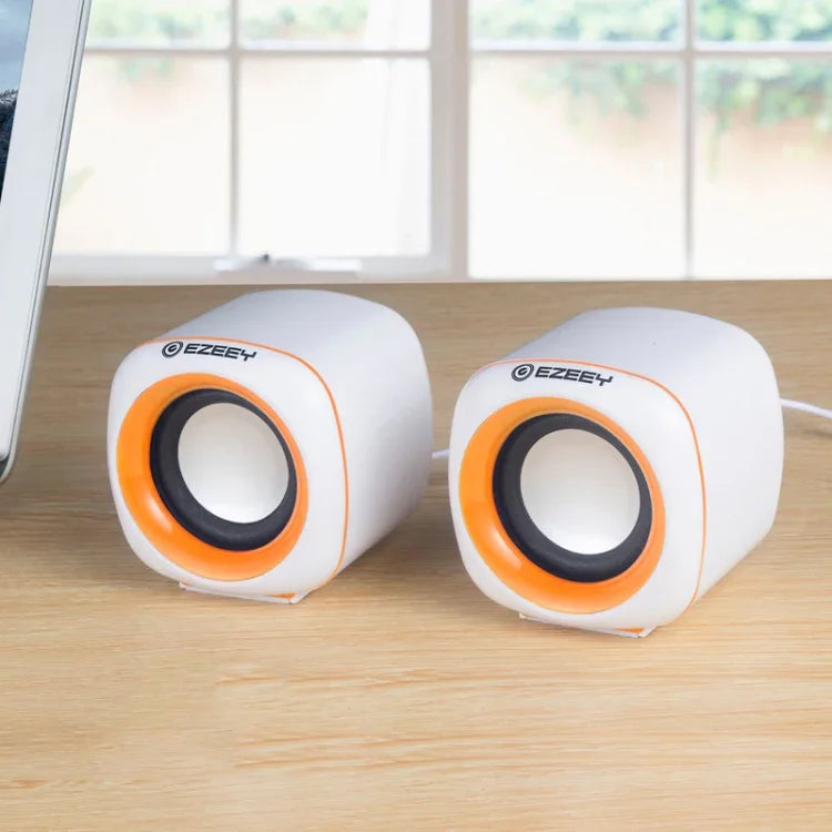 Haut-parleur de bureau multimédia YEEZE A1 USB2.0 Mini haut-parleur pour ordinateur portable, Blanc Bleu, Blanc Vert, Blanc Violet, Blanc Orange, Noir Bleu, Noir Vert, Noir Violet, Noir Orange, Noir plaqué or, Blanc plaqué, Noir plaqué