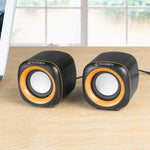 Haut-parleur de bureau multimédia YEEZE A1 USB2.0 Mini haut-parleur pour ordinateur portable, Blanc Bleu, Blanc Vert, Blanc Violet, Blanc Orange, Noir Bleu, Noir Vert, Noir Violet, Noir Orange, Noir plaqué or, Blanc plaqué, Noir plaqué