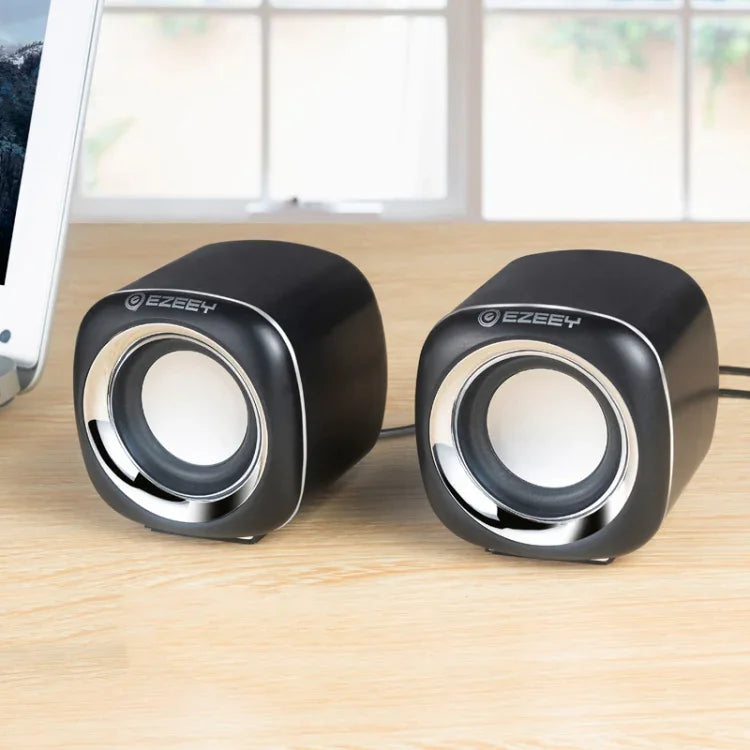 Haut-parleur de bureau multimédia YEEZE A1 USB2.0 Mini haut-parleur pour ordinateur portable, Blanc Bleu, Blanc Vert, Blanc Violet, Blanc Orange, Noir Bleu, Noir Vert, Noir Violet, Noir Orange, Noir plaqué or, Blanc plaqué, Noir plaqué