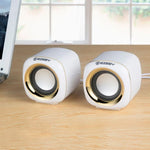 Haut-parleur de bureau multimédia YEEZE A1 USB2.0 Mini haut-parleur pour ordinateur portable, Blanc Bleu, Blanc Vert, Blanc Violet, Blanc Orange, Noir Bleu, Noir Vert, Noir Violet, Noir Orange, Noir plaqué or, Blanc plaqué, Noir plaqué
