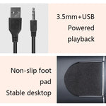 Haut-parleur de bureau multimédia YEEZE A1 USB2.0 Mini haut-parleur pour ordinateur portable, Blanc Bleu, Blanc Vert, Blanc Violet, Blanc Orange, Noir Bleu, Noir Vert, Noir Violet, Noir Orange, Noir plaqué or, Blanc plaqué, Noir plaqué