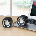 Haut-parleur de bureau multimédia YEEZE A1 USB2.0 Mini haut-parleur pour ordinateur portable, Blanc Bleu, Blanc Vert, Blanc Violet, Blanc Orange, Noir Bleu, Noir Vert, Noir Violet, Noir Orange, Noir plaqué or, Blanc plaqué, Noir plaqué
