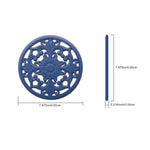 Ensemble de 3 sous-plats en silicone creux anti-brûlure, motif fleur, pour bols et casseroles, Noir, Jaune, Bleu, Vert, Violet, Gris