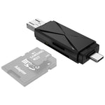 Lecteur de carte OTG YH-109 SD/TF/Type-C/Micro USB/USB pour ordinateur PC et téléphone mobile, blanc, noir
