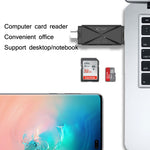 Lecteur de carte OTG YH-109 SD/TF/Type-C/Micro USB/USB pour ordinateur PC et téléphone mobile, blanc, noir