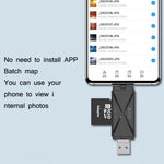 Lecteur de carte OTG YH-109 SD/TF/Type-C/Micro USB/USB pour ordinateur PC et téléphone mobile, blanc, noir