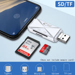 Lecteur de carte OTG YH-109 SD/TF/Type-C/Micro USB/USB pour ordinateur PC et téléphone mobile, blanc, noir