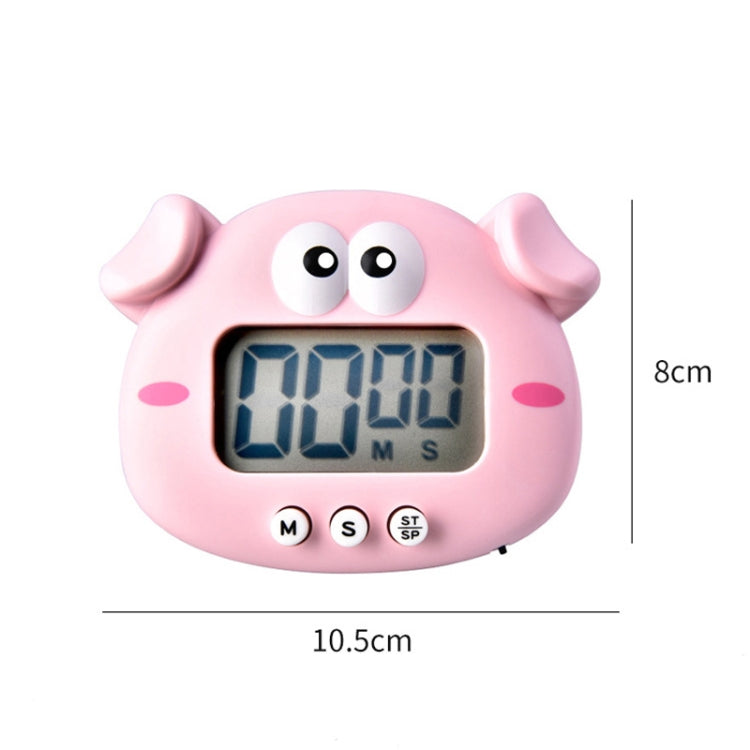 Minuteur électronique de cuisine en forme d'animal de dessin animé, alarme, minuteur d'apprentissage pour étudiant, Cochon rose, Poulet jaune, Grenouille verte, Grenouille rose