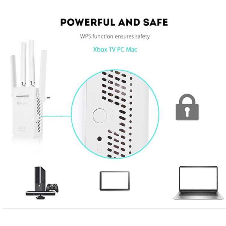 PIX-LINK LV-WR09 Répéteur Extenseur de Portée WiFi 300Mbps Mini Routeur, Prise US, Prise EU, Prise UK, Prise AU