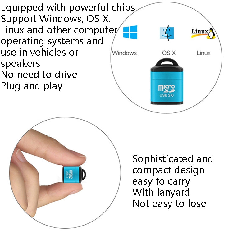 Lecteur de carte mémoire TF Micro SD Mini 480Mbps pour téléphone mobile, ordinateur, haut-parleur de voiture