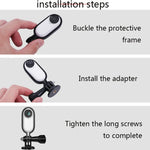 Sunnylife IST-Q9439 pour support de montage stabilisateur Insta360 GO, adaptateur de cadre de caméra, clip de sac à dos, trépied