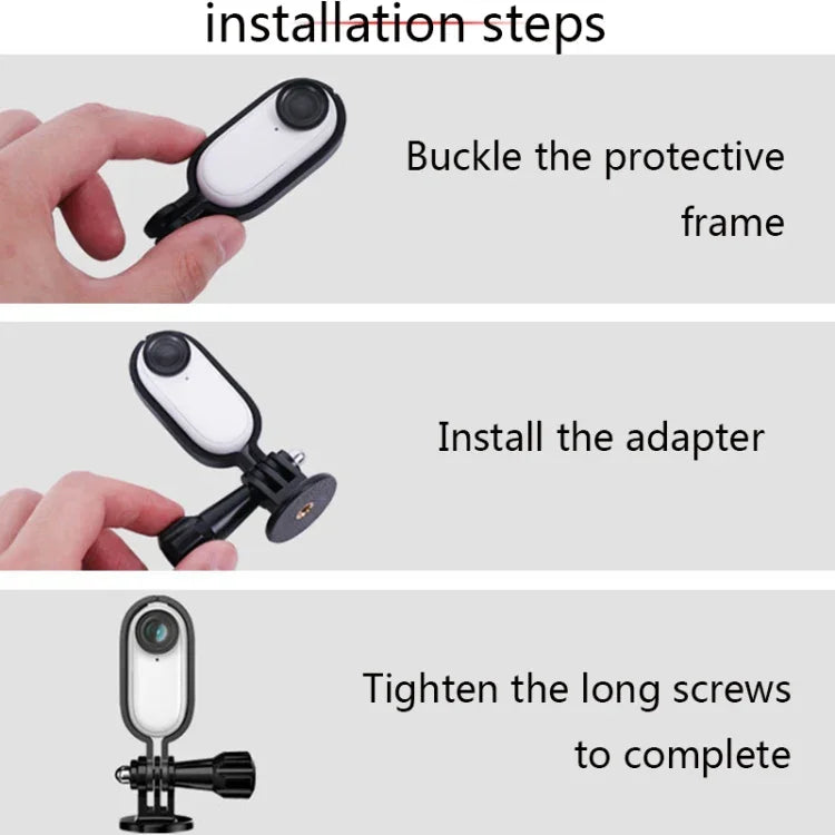 Sunnylife IST-Q9439 pour support de montage stabilisateur Insta360 GO, adaptateur de cadre de caméra, clip de sac à dos, trépied