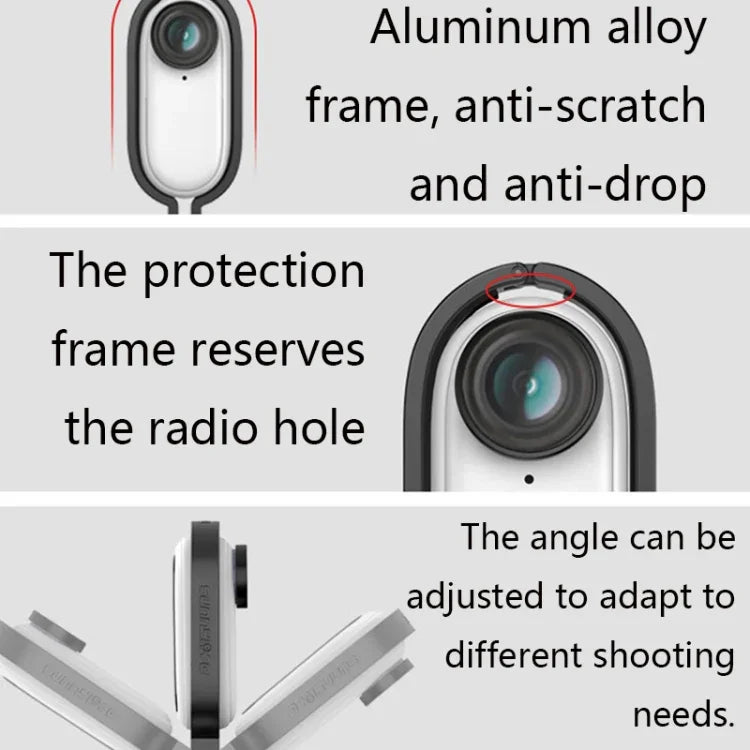 Sunnylife IST-Q9439 pour support de montage stabilisateur Insta360 GO, adaptateur de cadre de caméra, clip de sac à dos, trépied