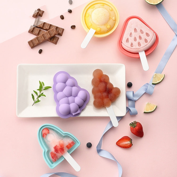 Moule à crème glacée sucette glacée en silicone avec couvercle, fraise + raisin, soucoupe volante + fusée
