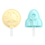 Moule à crème glacée sucette glacée en silicone avec couvercle, fraise + raisin, soucoupe volante + fusée