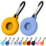 4 coques de protection antichoc et anti-rayures en silicone de forme ronde avec mousqueton pour AirTag 2ème génération / AirTag 1ère génération