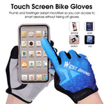 WEST BIKING YP0211216 Gants de vélo absorption des chocs écran tactile doigt complet, M, L, XL, XXL