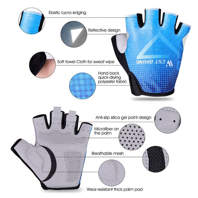 WEST BIKING YP0211215 Gants de vélo d'été demi-doigts respirants pour le cyclisme en extérieur, M, L, XL, XXL
