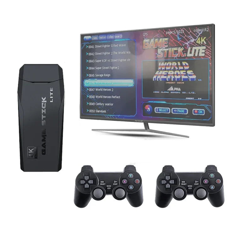 Mini-borne d'arcade sans fil HDMI M8 pour téléviseur avec 2 manettes, M8 32G (sans fil), M8 64G (sans fil)