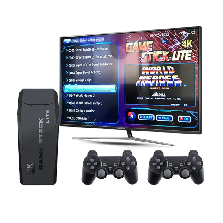 Mini-borne d'arcade sans fil HDMI M8 pour téléviseur avec 2 manettes, M8 32G (sans fil), M8 64G (sans fil)