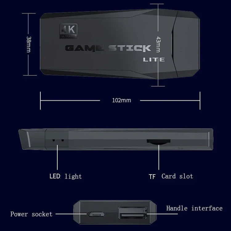 Mini-borne d'arcade sans fil HDMI M8 pour téléviseur avec 2 manettes, M8 32G (sans fil), M8 64G (sans fil)