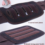 Orthèse lombaire de soutien et de fixation en cuir avec plaques d'acier,Taille : S (64-70 cm), M (74-84 cm), L (86-94 cm), XL (98-106 cm), XXL (106-120 cm)