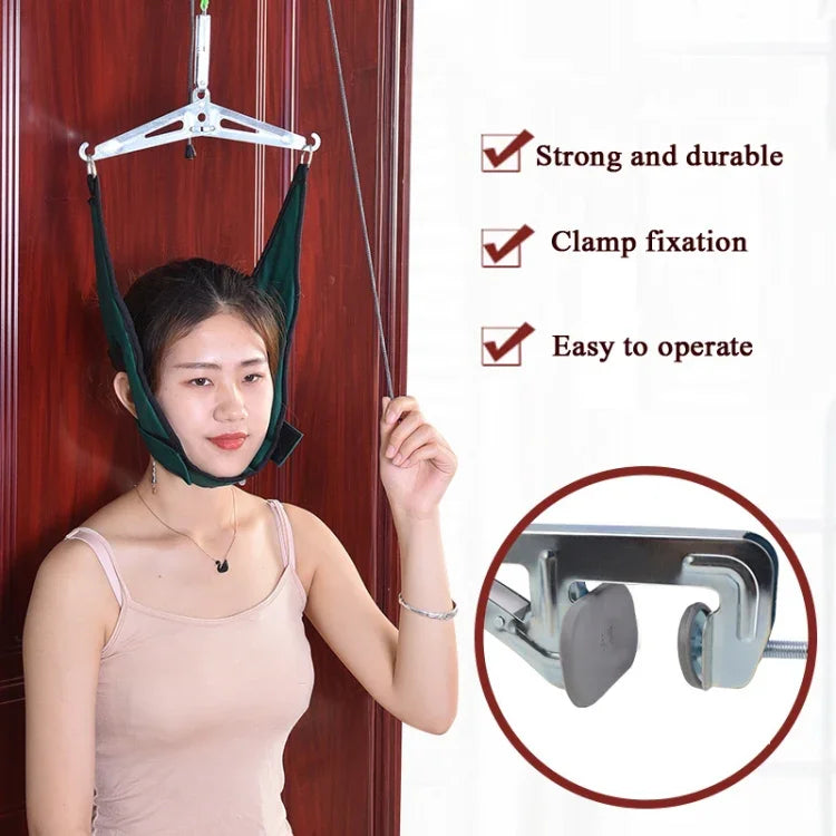 Sangle de Traction Cervicale Suspendue à la Porte, Civière Cervicale Domestique, Gris, Vert