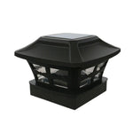 Lampe solaire de colonne extérieure de 4 pouces, lumière blanche + blanc chaud, pour jardin, noire, blanche