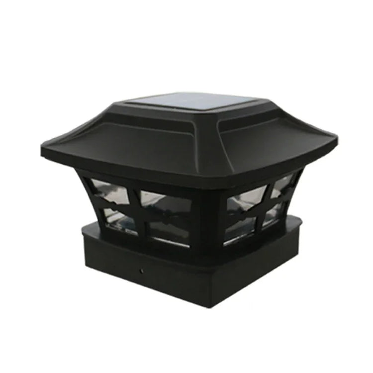 Lampe solaire de colonne extérieure de 4 pouces, lumière blanche + blanc chaud, pour jardin, noire, blanche