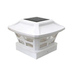 Lampe solaire de colonne extérieure de 4 pouces, lumière blanche + blanc chaud, pour jardin, noire, blanche