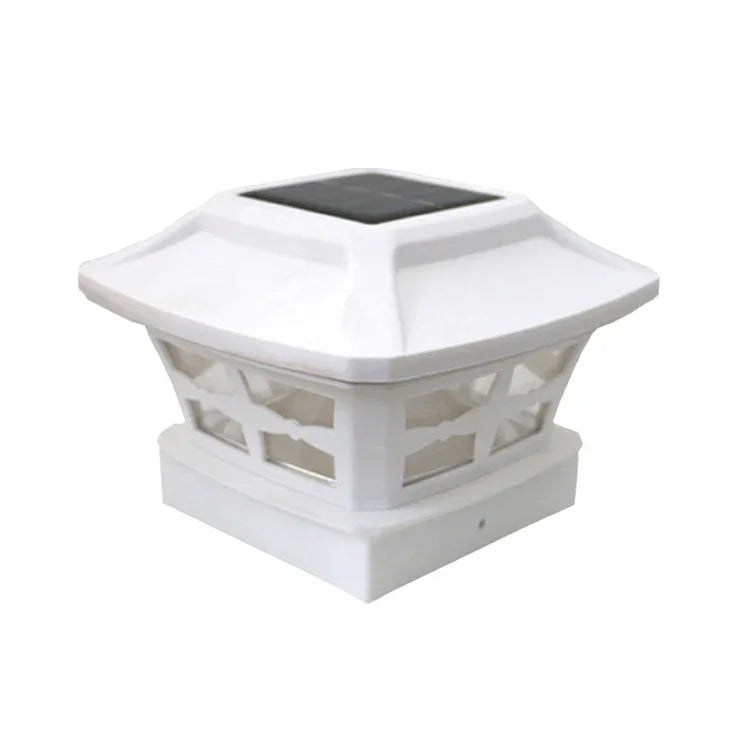 Lampe solaire de colonne extérieure de 4 pouces, lumière blanche + blanc chaud, pour jardin, noire, blanche
