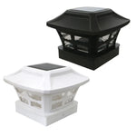 Lampe solaire de colonne extérieure de 4 pouces, lumière blanche + blanc chaud, pour jardin, noire, blanche