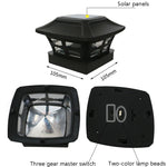 Lampe solaire de colonne extérieure de 4 pouces, lumière blanche + blanc chaud, pour jardin, noire, blanche