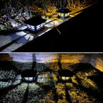 Lampe solaire de colonne extérieure de 4 pouces, lumière blanche + blanc chaud, pour jardin, noire, blanche