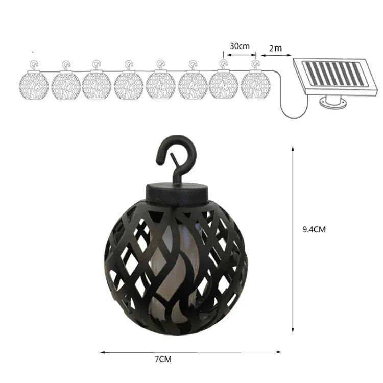 Guirlande lumineuse solaire d'extérieur à LED IP44, pour cour, 6 en 1, 8 en 1