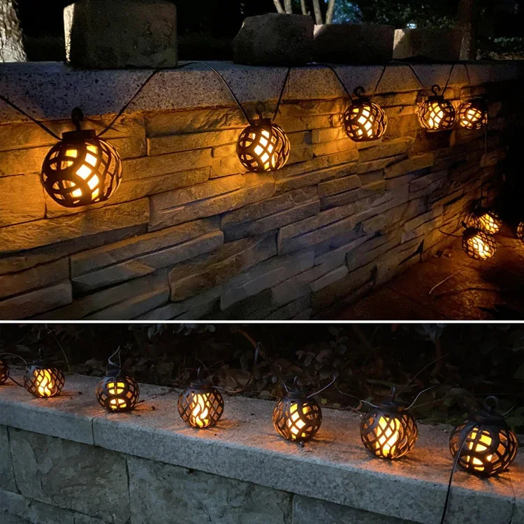 Guirlande lumineuse solaire d'extérieur à LED IP44, pour cour, 6 en 1, 8 en 1