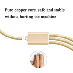 5 câbles de données tressés 2 A 3 en 1 USB vers USB-C/Type-C + 8 broches + Micro USB, USB vers USB-C/Type-C + 8 broches + Micro USB